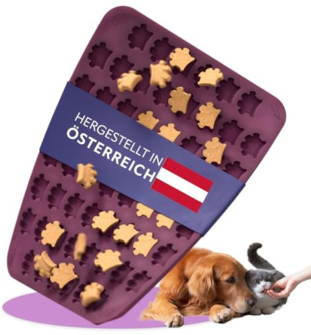 SIOUX Backmatte für Hundekekse GROSS Kronenform, 60 Leckerlis, Spülmaschinenfest, 1 Stück (lila)