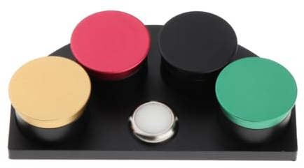 YEJBBUC Porta-olio con 4 piattini, pratico piatto per olio, per manutenzione orologiai e dilettanti, argentato, 8,6 x 5 cm, Colorato: 8,6 x 5 cm, 8.6x5cm