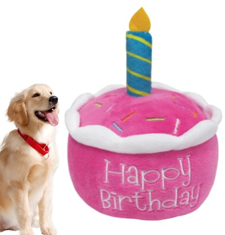 Hundegeburtstagstorte - Geburtstagstorte für Hunde | Weiches Quietschspielzeug für Hunde | Kreative birthdaychew toy toy forsmall Medium largedogs | Hochwertige Plüsch- und Quietschende materielle ela