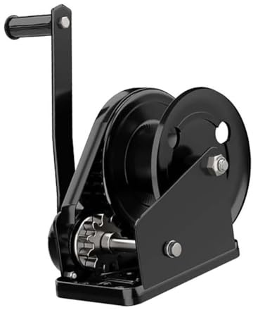 Cabrestante manual de 2 vías con frenado automático para barco, relación de transmisión 4:1, capacidad de 1200 libras, sin cable de acero o gancho, ideal para remolque de barco (tamaño: 1200 libras)