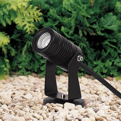 JDZYFFS Faretto LED Pavimento - Luci Paesaggistiche Da Esterno, Proiettore LED A Fascio Stretto Da 3°, Impermeabile IP67, Luci Da Parete Per Esterni A Bassa Tensione Da 12 V(White,5W)