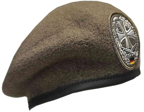 baum-m gmbh Bundeswehr Commando Barett Heimatschutz Division Oliv mit Abzeichen Armeemütze