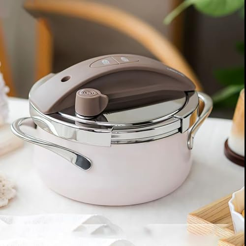 Mini-Schnellkochtopf, 3 l, exquisiter Haushalts-Edelstahl 304, verdickter Multikocher für Gas und Induktion (Braun)