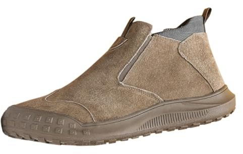 Generisch Zapatos de invierno sin cordones para hombre, zapatos de senderismo para hombre, ligeros, botas de nieve, antideslizantes, antideslizantes, para exteriores, con placa, trekking, forro polar
