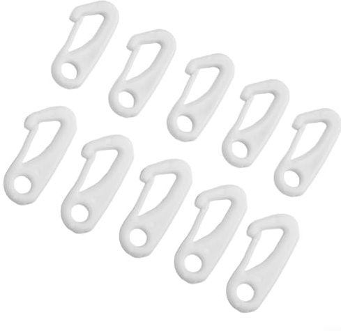 Honseadek 10Pcs Plastic Flagpole Clips Hooks for Attaching Flags to Rope, Durable Nylon Snap Hooks for Standard Grommeted Flags, Weather Resistant and Quiet Flag Pole