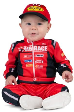 My Other Me - Disfraz unisex de Piloto rojo para bebé con gorra y mono talla 24-36 meses. Perfecto para derrochar ternura y estilo en cualquier fiesta de disfraces