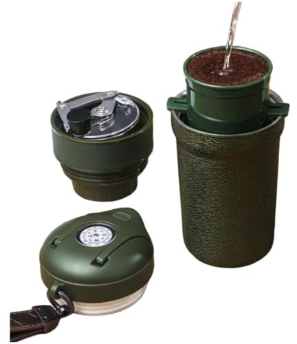 Opatiny Moulin à café manuel en acier inoxydable avec tasse intégrée, fraise réglable pour expresso, presse française, broyeur manuel portable pour utilisation à la maison, en plein air et en voyage