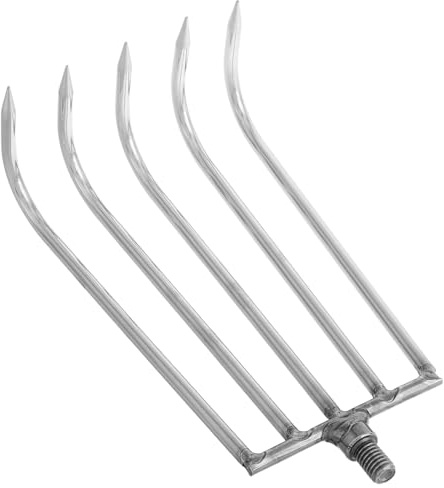 BESPORTBLE Rastrello da Pesca in Acciaio Inox 5 Denti per Estirpare Erbacce Acquatiche e Giardinaggio, Attrezzo Manuale Leggero Multiuso per Laghetti, Prato e Orto, Raccolta Foglie