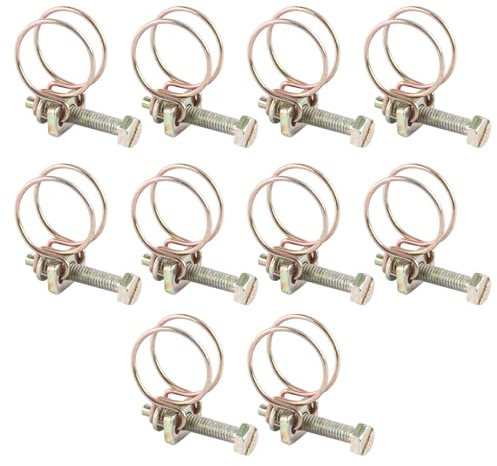Verstellbare Doppel - Draht Schlauchschelle, Rohrclip 21mm - 25mm, Verzinktes Eisen, Starke Klemmkraft - Langlebiges Material, Einfache Schraubverstellung, Ideal für Sanitär und (19 mm (16–19))