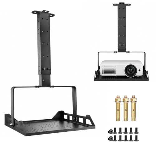 BOYIFEIJIE Projektorhållare, takfäste, väggfäste, aluminiumlegering, justerbar höjd med dold kabeldragning, lastkapacitet upp till 10 kg, stabil hållare för hemmabio, kontor och mötesrum