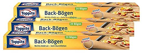 Toppits Back-Bögen 20 Bögen 38x42 cm Antihaft-Struktur (3er Pack)