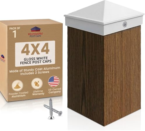 4x4 Fence Post Cap (3 1/2) Single Pack White Powder Coated Aluminum - Mailbox, Lamp Post, Deck, Dock, Piling Caps