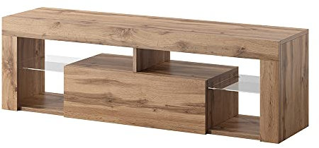 Selsey Meuble TV Armoire De Télévision Debout 140 cm Salle De Séjour Chambre À Coucher Chêne Lancelot Bianko