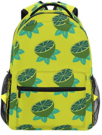 Mochila Escolar Verde Lima limón para niños niñas niños Bolsa de Viaje Bookbag