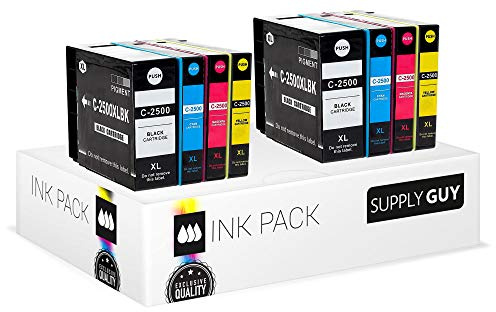 Supply Guy 8 Druckerpatronen kompatibel mit Canon PGI-2500XL passend für Canon Maxify IB4000 IB4050 IB4100 IB4150 MB5000 MB5050 MB5100 MB5150 MB5155 MB5300 MB5350 MB5400 MB5450 MB5455
