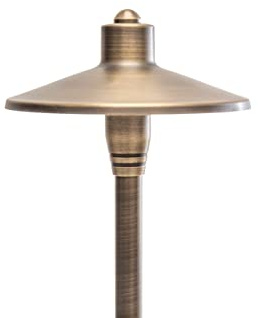 Lumen Logic G2 12V Brass Path Light (24 Tall) with 3W 2700K Warm White G4 LED Bulb for Low Voltage Landscape Lighting on Outdoor Pathway, Walkway, Garden, Driveway or Patio