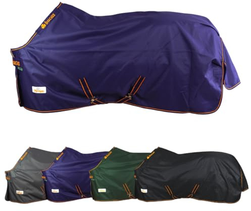 Marengos by Bucas - Winterdecke 1200D Irish Turnout | atmungsaktive & wasserdichte Outdoordecke mit Innenfutter & Kreuzbegurtung | Blau/Orange in Größe 135cm (100g/m² Füllung)