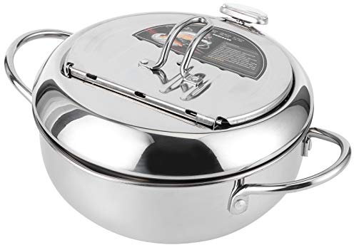 Omabeta Japanese‑style Deep Fryer Kitchen Tools Mini Fryer Fryer Pot with Cold Touch Handle Mini Frying Pot for Gas Stoves(Large 24cm)