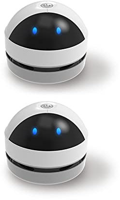 Aspirador de Escritorio, Barredora de Polvo de Mesa Recargable por USB, Limpiador de Polvo Inalámbrico con Diseño de Robot y Giratorio de 360° para Estudiantes y Profesores