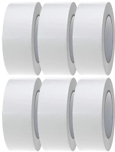 Crimson Starfish Weißes Gewebeklebeband | 6 Rollen à 48 mm x 45 m Gaffer Tape | Wasserfestes | Mehrzweck-Klebeband für drinnen und draußen | Starkes