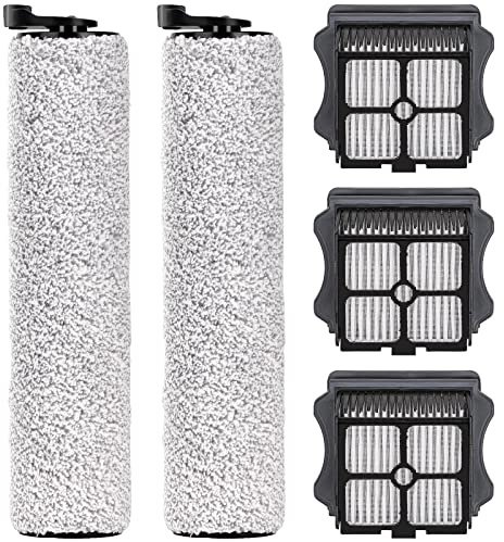 (5 Pezzi) Spazzole e Filtri HEPA di Ricambio Compatibili con Aspirapolvere a Secco e Umido Senza Filo Tineco Floor One S3/ iFloor 3, Kit Accessori di Ricambio, 2 Spazzole Principali, 3 Filtri HEPA