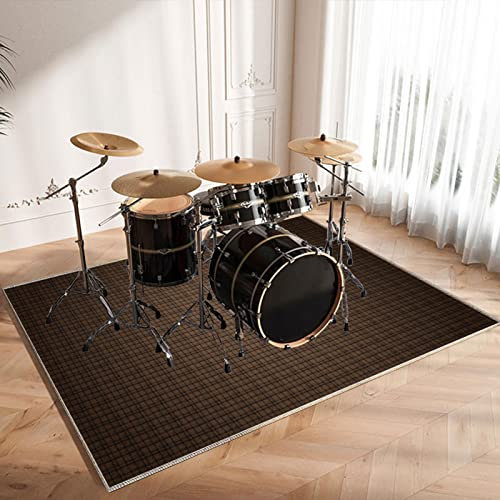 CDVR Schlagzeugteppich Drum Teppich Schlagzeug Teppich Schallschutz Teppich Schallschutzmatte rutschfeste Trommel Teppiche Schallschutzdecke, Drum Rug Matte Drumteppich 200 x 160 cm - Verdickter
