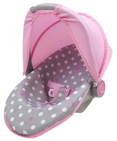 509 Crew: Cotton Candy Pink: 3-in-1 Doll Car Seat - Pink, Grey, Polka Dot - for Dolls Up to 18, Multifunctional, Retractable Canopy, Kids Ages 3+