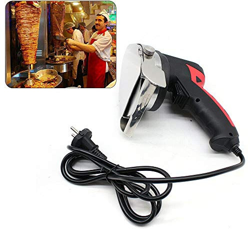 Taglierina elettrica D da 80 W, 3000 giri/min, in acciaio inox, spessore di taglio regolabile, 1-8 mm, affettatrice per il taglio di kebab carne
