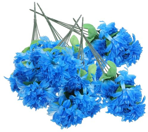 FUNOMOCYA Kunstblumen Gedenkblumen Friedhofsblumenschmuck Bündel Faux Chrysanthemen Für Draußen Grabblumen Deko-kunstblumenstrauß Aus Stabilen Materialien