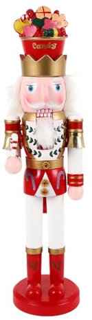QianShi Figuras grandes de cascanueces de Navidad de 38 cm, adornos de madera, estatua de muñeca soldado, decoraciones de Navidad, decoración de vacaciones, centros de mesa, rellenos de bolsas Goodei,