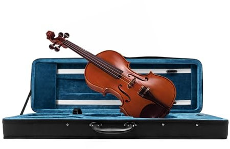 4/4 mit Rucksackriemen Violinkoffer Geigenkoffer Violine Geigenkasten Geige Koffer Kasten Case mit Bogenklammern, Dekorationstuch, Bezugstuch, geeignet für die 4/4 Geigen, 78 * 26 * 12.5cm