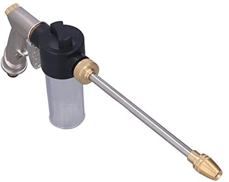 Pistolet à Eau Haute Pression Réglable, Buse en Laiton, Tige de Lavage en Acier Inoxydable, Débit D'eau Flexible, adapté au Lavage de Voiture, Arrosage de Jardin, Lavage