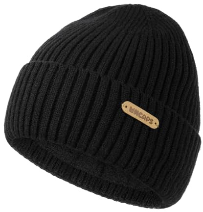 Wmcaps Kinder Wintermütze, Mütze mit Warmem Fleecefutter, Bequeme Strickmütze Wollmütze für Kinder im Alter von 2-5 Jahren, Warmes Geschenke für Kleine Jungen und Mädchen, Schwarz