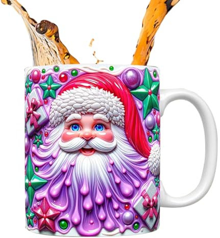 Weihnachts-Kaffeetasse, -Effekt, Keramik-Weihnachtsbecher, 350 ml, Kaffeetasse, -Effekt, saisonale Fotokabine, Neuheit, Gläser, -Tasse für Schokolade