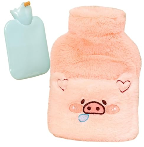 Sac d'eau chaude, bouillotte – Étui à eau chaude d'hiver en forme d'animal de dessin animé avec doublure en peluche | Chauffe-pieds amovibles, sac à eau avec coussinet