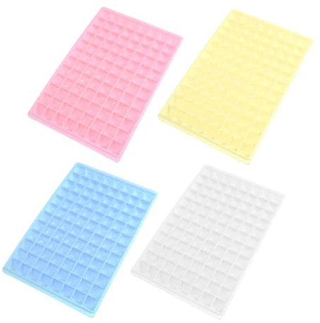 OKUMEYR Bandeja Y Molde para Cubitos de Hielo 96 Cubitos de Hielo en Forma de Diamante Silicona de Grado Alimenticio para Hacer Ponches Y Cócteles Caseros Color Aleatorio