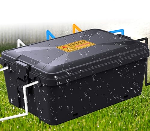 Sorlpv Kabelbox Wasserdicht IP54, Außenbereich Elektrobox Wetterfeste Schützen Verlängerungskabel und Steckdosenleisten, mit 7 Kabeleingänge, Outdoor Steckerabdeckung (32 x 21.2 x 13.2 cm)-Schwarz