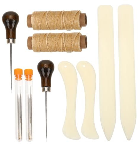 LALAFINA 2sätze Lederbearbeitungs Mit Lederordner Und Diy Werkzeugen Für Buchbindung Leder Nähen Und Lederverarbeitung Aus Metall Und Langlebigen Materialien