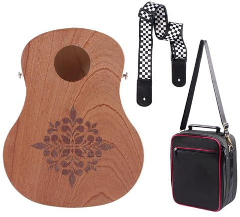 Tambour à main pour, tambours à main de percussion | Sac de stockage d'instruments en forme de guitare en bois portable inclus - Jouet musical, outil de percussion drôle pour les performances de scèn