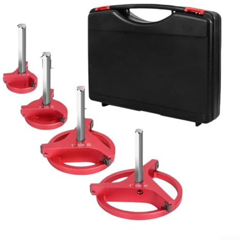 Getdoublerich Kit de escariador de tubería de PVC de 4 piezas (1/1.5/2/3 pulgadas) para tubos ABS/PVC, aleación de acero con cuchillas de carburo, juego de herramientas profesionales de expansión y