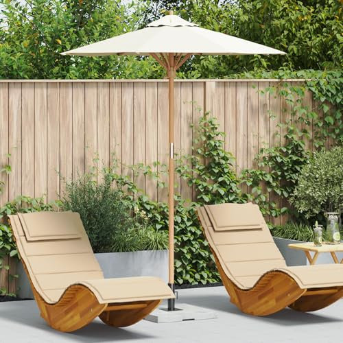 Gecheer Parasol de jardin crème blanc 180 x 230 cm en bambou, parasol de plage portable, parasols de jardin, parasols d'extérieur, parasols de plage de mer, Balcon, P4108080