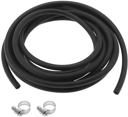 VekAuto 1 Set Tuyaux Pour Lubrifiant 5x11mm 5m Tuyau En Caoutchouc Nitrile Pour Eau Tubing 2 Pcs Collier Extérieur Noir