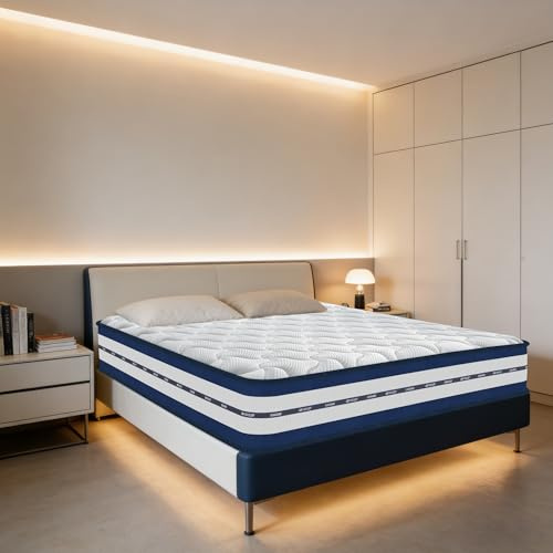 YIDATONG Materasso Matrimoniale 140x200 Memory Foam, Materassi a Molle Insacchettate, Certificato OEKO-TEX, 9-Zone, Ortopedico, Ergonomico, Supporto Perfetto, Antiacaro Anallergico, Alto 26 cm