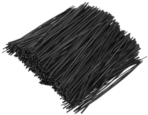 Zerodeko Fascette Metalliche Intrecciate 1000 Pezzi, Fascette Stringicavo in Filo di Ferro Zincato Nero 12 Cm, Accessori per Giardinaggio e Supporto Piante, Cinghie di Fissaggio Fai da Te