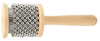Jelquix Cabasa Children Percussion Toy Wooden Hand Cranked Steel Ball Instrument Suitable for Kids over 4 Years Durable Design (Trumpet Cabasa)
