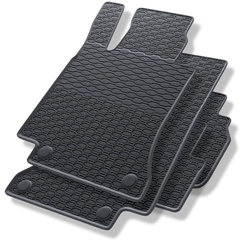 Mossa - Gummifußmatten Auto kompatibel mit Mercedes-Benz C Klasse Kombi, Limousine (2013-2021) schwarz Gummimatten Gummi Fußmatten