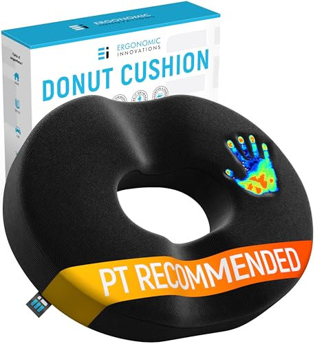 Donut Cushion for Coccyx Pain & Pressure Relief, Coccyx Cushion for Tailbone Pain and Hemorrhoids, Donut Pillow, Pressure Cushions for Bottom, Office Chair, Wheelchair, Sciatica, Postpartum Pregnancy