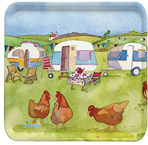 Emma Ball Glamping - Caravan/Camping Colourful Square Melamine Tray - 29 cm