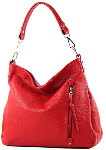 modamoda de T183 Damen Schultertasche Business Bag Groß Echtleder handmade in Italy