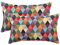 Selfitex 2er Set 30x50 Bunte Sofakissen inkl. Füllkissen, Luxus Sofakissen, farbenfrohes Couchkissen Set, hochwertiger Couchkissen Muster Bezug mit Reißverschluss, Bunte Kissen Deko (Dreieck)